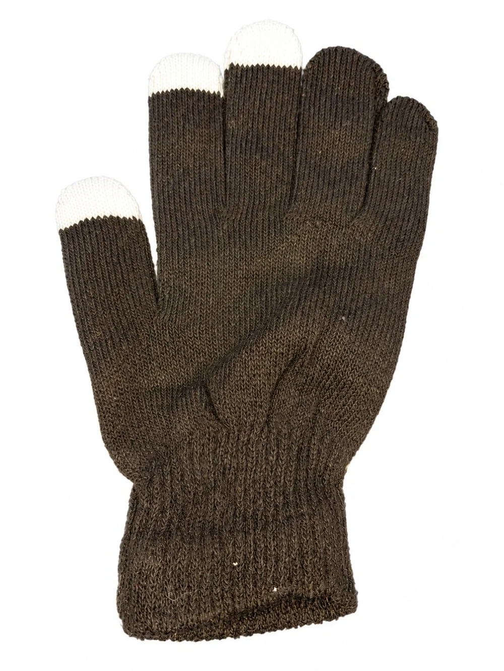 Touchscreen Knit Gloves for Women - Charcoal with White Tips